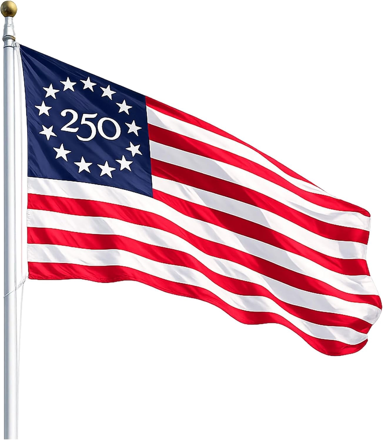 USA 250th Anniversary Flag 3x5 Ft, 1776–2026 Semiquincentennial Printed Polyester Outdoor Banner, American Patriotic Celebration Decor Flag