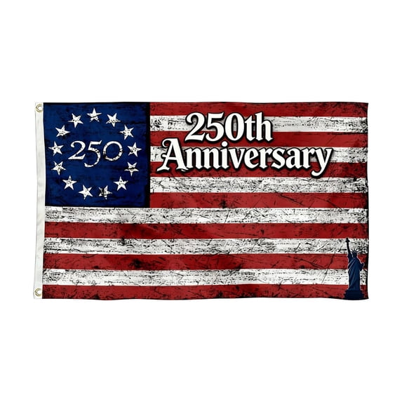 USA 250th Anniversary Flag 3x5 Ft, Vintage Style, Fade Resistant Polyester American Flag 1776-2026, Outdoor Heavy Duty with Brass Grommets for Porch Yard Parade