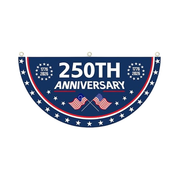 USA 250th Anniversary Flag Bunting 1776-2026 Patriotic Banner for 4th of July Decor Indoor Outdoor Hanging Party Decoration American Independence Day Celebration 45x90cm,A