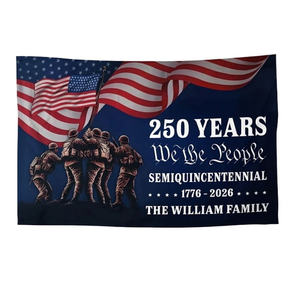 USA 250th Anniversary Flag Double Sided 3 x 5 ft Anniversary United States Semiquincentennial Grommet Independence Day 4th of July Patriot Outdoor Garden Banner(National Flag)
