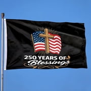 USA 250th Anniversary Flag Double Sided 3 x 5 ft Anniversary United States Semiquincentennial Grommet Independence Day 4th of July Patriot Outdoor Garden Banner Simple
