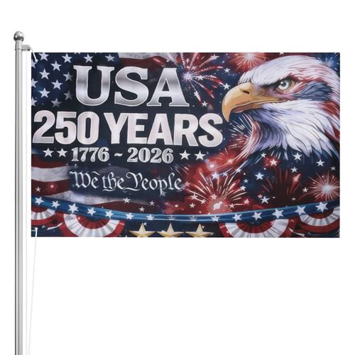 USA 250th Anniversary Flag Double-Sided 4x6 Ft American Independence 1776–2026 Celebration Flag 250 Years Birthday Patriotic Banner for Indoor Outdoor Decor