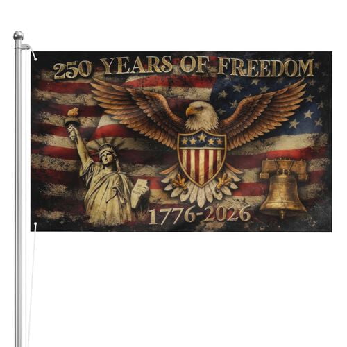 USA 250th Anniversary Flag Double-Sided 4x6 Ft American Independence 1776–2026 Celebration Flag 250 Years Birthday Patriotic Banner for Indoor Outdoor Decor