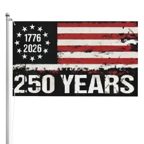 USA 250th Anniversary Flag Double-Sided 4x6 Ft American Independence 1776–2026 Celebration Flag 250 Years Birthday Patriotic Banner for Indoor Outdoor Decor