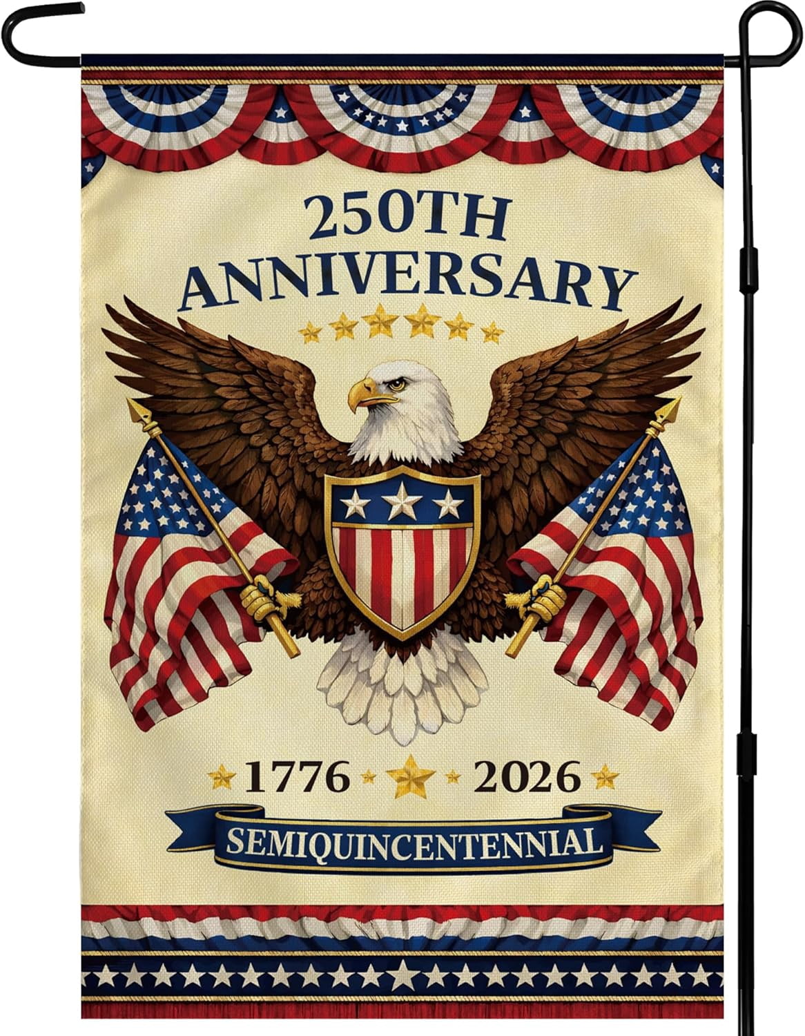 USA 250th Anniversary Garden Flag, Patriotic Outdoor Yard Decor, Independence Day Decoration