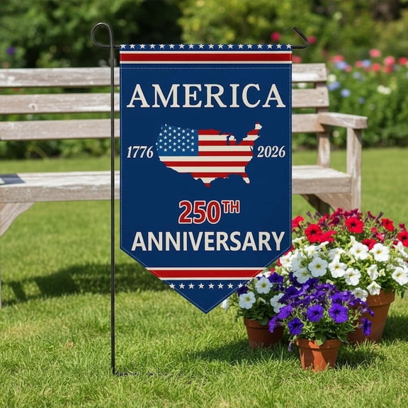USA 250th Anniversary Garden Flag, Triangular Style Patriotic Banner, Independence Day Outdoor Decor