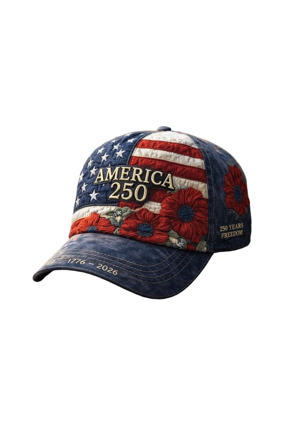 USA 250th Anniversary Hat 1776-2026 Embroidered Distressed Denim Baseball Cap Freedom Unisex Adjustable Printed Patriotic Retro Washed Comfortable Fashionable Breathable Cap Tribute Honoring