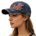 thumbnail image 1 of USA 250th Anniversary Hat 1776-2026 - Embroidered Distressed Denim Cap - Vintage Ripped Flag Patriotic American Gift, 1 of 6