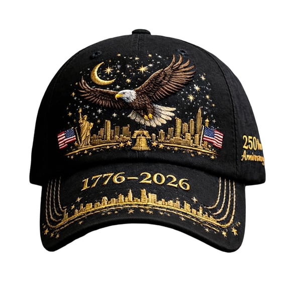 USA 250th Anniversary Hat, 1776-2026 Patriotic America Baseball Cap, Bald Eagle & Liberty Design, Adjustable Dad Hat for Men & Women