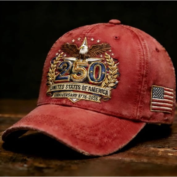 USA 250th Anniversary Hat 1776–2026 – Patriotic American Baseball Cap Adjustable Retro Embroidered Independence Day Cap for July 4th Festival Collectible Gift