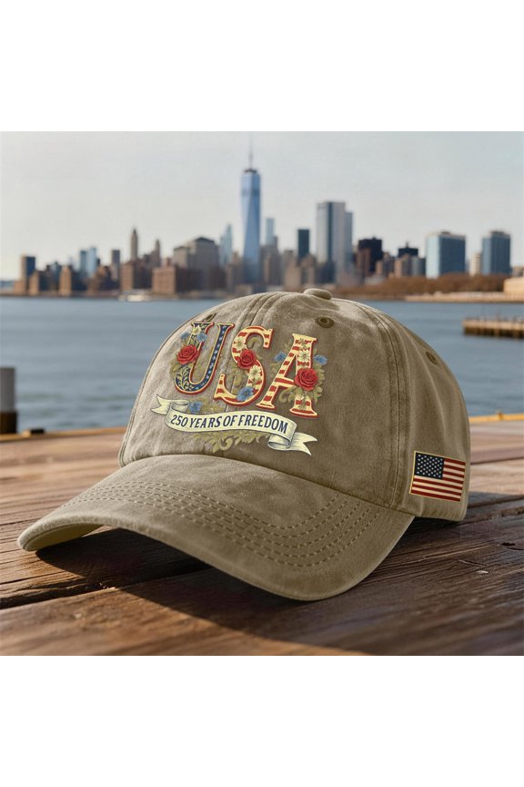 USA 250th Anniversary Hat 1776–2026 Patriotic Embroidered Flag Map Baseball Cap Unisex