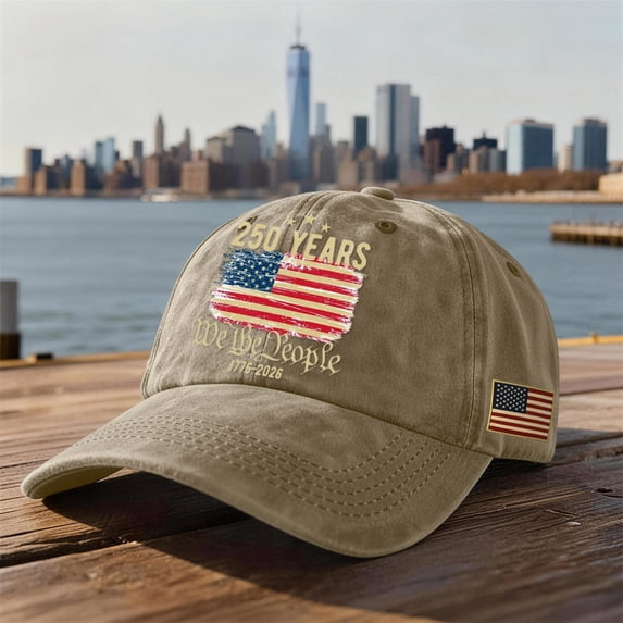 USA 250th Anniversary Hat 1776–2026 Patriotic Embroidered Flag Map Baseball Cap Unisex
