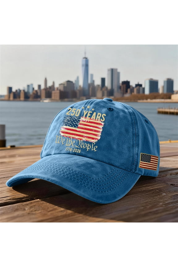 USA 250th Anniversary Hat 1776–2026 Patriotic Embroidered Flag Map Baseball Cap Unisex