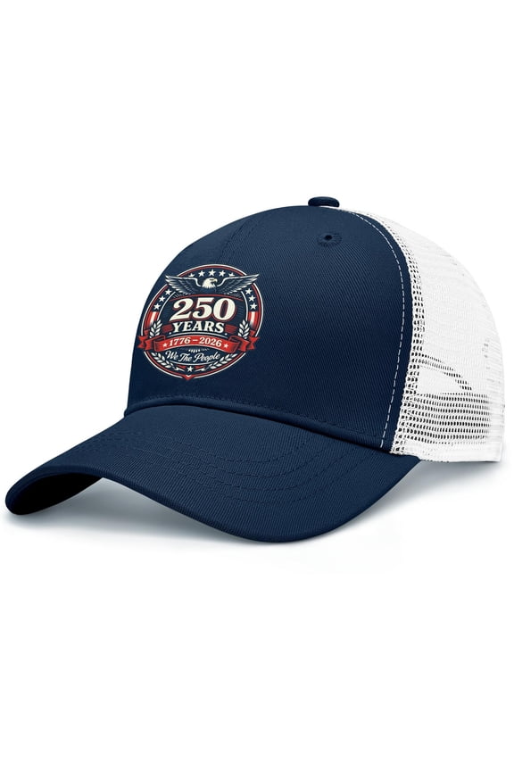 USA 250th Anniversary Hat 1776-2026 - USA Patriotic Baseball Cap, Adjustable Distressed Denim Cap with Eagle, Veteran Gift for Men & Women