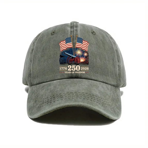 USA 250th Anniversary Hat 250 Year American Anniversary Hat for Women Men Soft Breathable Unisex Adult Baseball Caps, Green, One Size