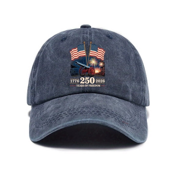 USA 250th Anniversary Hat 250 Year American Anniversary Hat for Women Men Soft Breathable Unisex Adult Baseball Caps, Navy, One Size