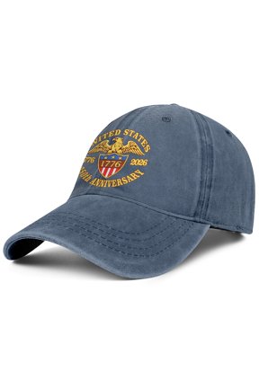 USA 250th Anniversary Hat, Adjustable 250th Anniversary Printed Patriotic Baseball Caps, Tribute Retro Washed Hat