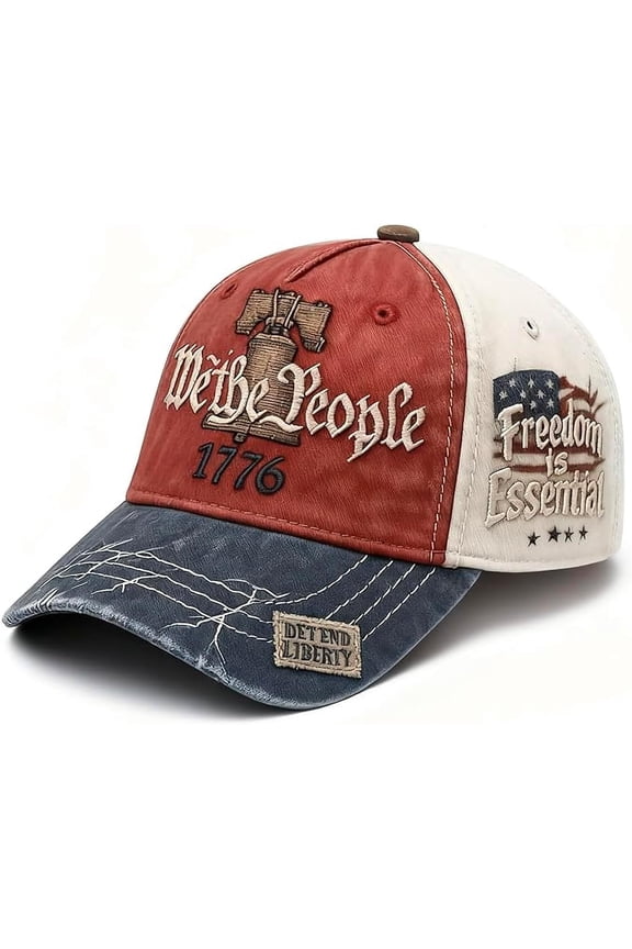 USA 250th Anniversary Hat, Adjustable 250th Anniversary Printed Patriotic Baseball Caps, Tribute Retro Washed Hat