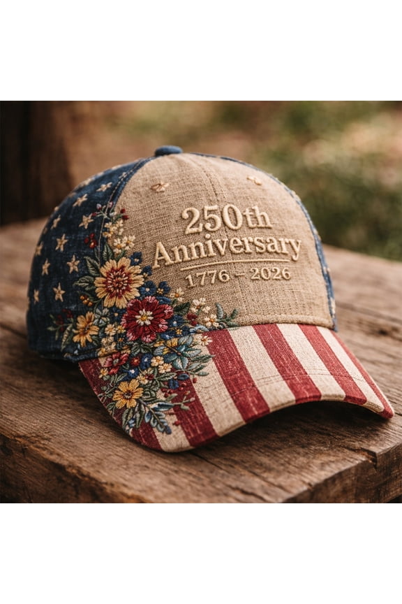 USA 250th Anniversary Hat, Adjustable 250th Anniversary Printed Patriotic Baseball Caps, Tribute Retro Washed Hat