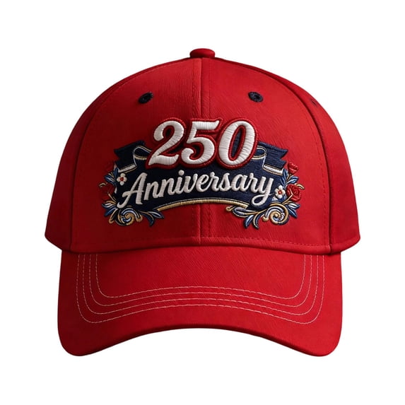 USA 250th Anniversary Hat Commemorative Cap, America 250 Years of Freedom Baseball Cap with Patriotic Print, 250 Anniversary USA Hat for Men Women, Adjustable Red