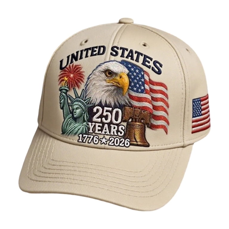 USA 250th Anniversary Hat with Bald Eagle Design, Adjustable 