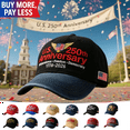 thumbnail image 1 of USA 250th Anniversary Heritage Hat, Patriotic Embroidered Retro Washed Baseball Cap, Adjustable Tribute Cap, Celebrate 250 Years of Independence and National Pride, 1 of 10