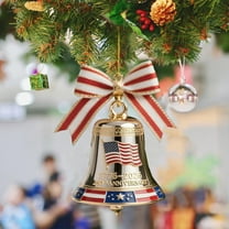 USA 250th Anniversary Liberty Bell Ornament, Handmade Enamel Crafted Commemorative Hanging Decor for Patriotic Christmas Tree, Collectors Gift, Outdoor Garden Fence Patio Decor