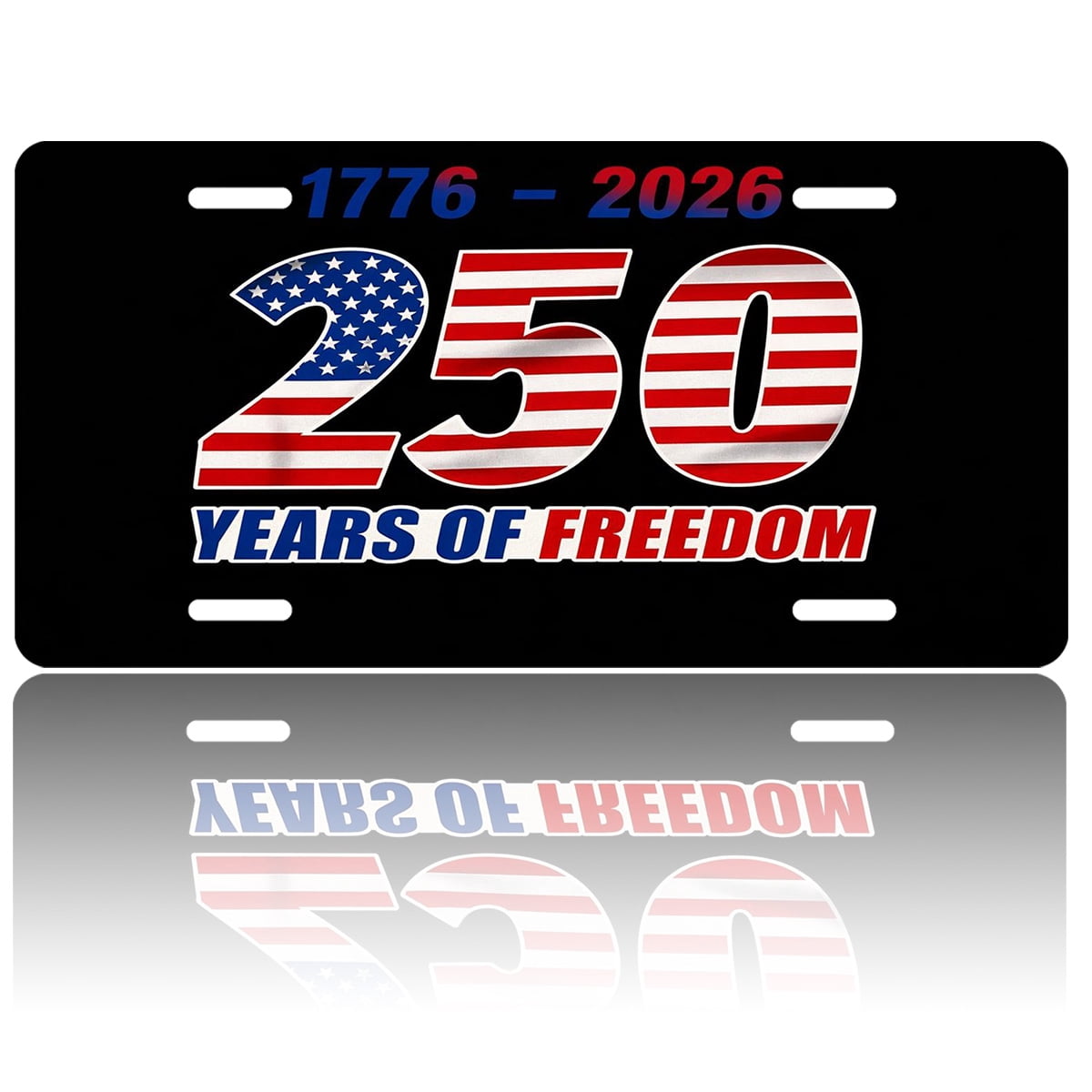 USA 250th Anniversary License Plate, 1776-2026 Patriotic License Plate 250 Years Birthday Front Plate for Car, Truck, SUV – Durable Aluminum USA Auto Accessory for Men Women, 6 X 12 Inch