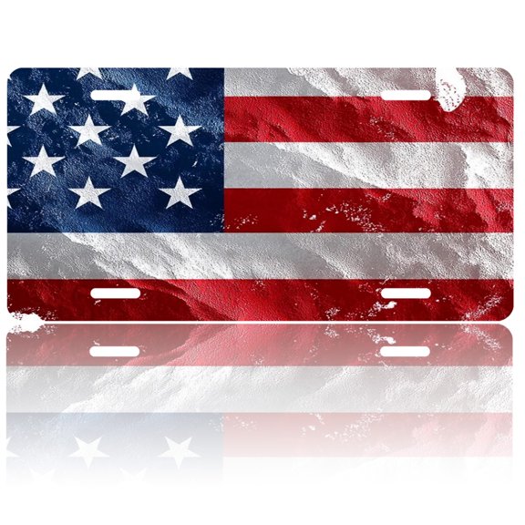 USA 250th Anniversary License Plate, Personalized Distressed American Car Front License Plate Cover, Car Decor Accessory Stainless Aluminum Metal Rust-Proof Car Plate Novelty Vanity Tag 6 X 12 Inch