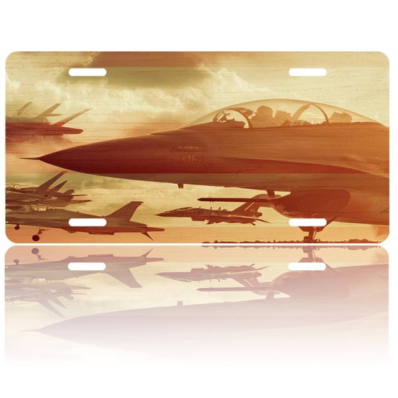 USA 250th Anniversary License Plate, Personalized Fighter Jet Car Front License Plate Cover, Car Decor Accessory Stainless Aluminum Metal Rust-Proof Car Plate Novelty Vanity Tag 6 X 12 Inch