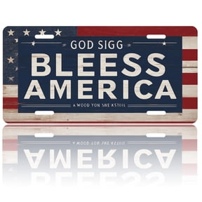 USA 250th Anniversary License Plate, Personalized God Bless America Car Front License Plate Cover, Car Decor Accessory Stainless Aluminum Metal Rust-Proof Car Plate Novelty Vanity Tag 6 X 12 Inch