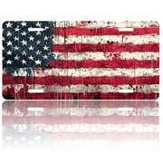USA 250th Anniversary License Plate, Personalized Grunge American Car Front License Plate Cover, Car Decor Accessory Stainless Aluminum Metal Rust-Proof Car Plate Novelty Vanity Tag 6 X 12 Inch