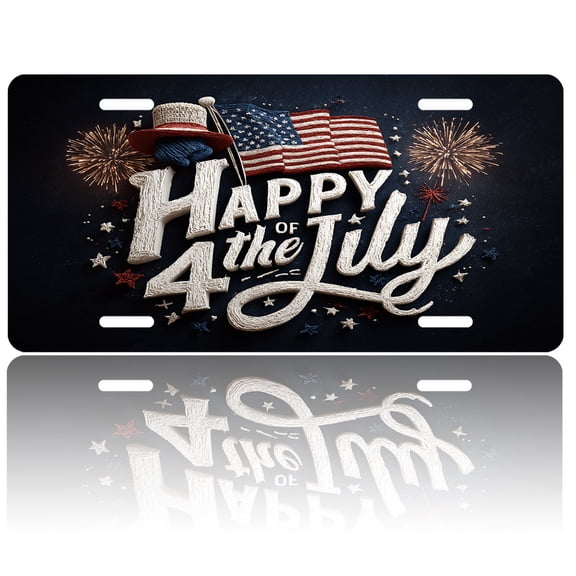 USA 250th Anniversary License Plate, Personalized Happy Fourth Car Front License Plate Cover, Car Decor Accessory Stainless Aluminum Metal Rust-Proof Car Plate Novelty Vanity Tag 6 X 12 Inch