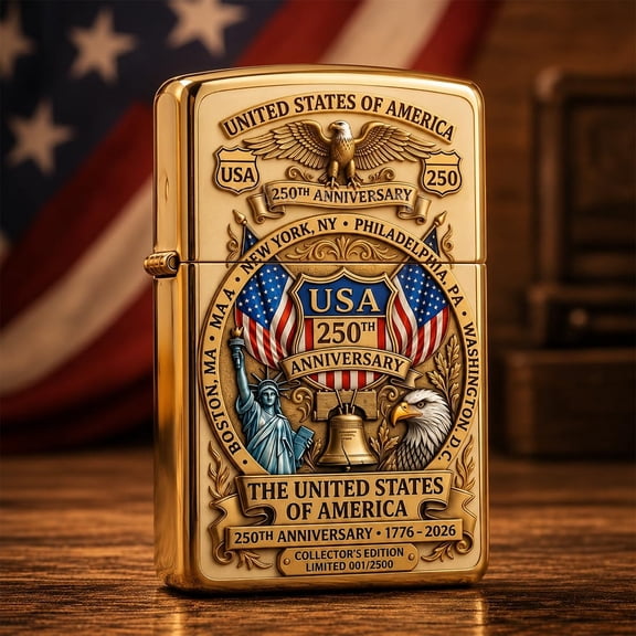 USA 250th Anniversary Lighter, American Flag Lighters for 4th of July, Everyday Use Pocket Lighter (A)