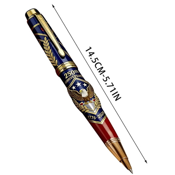 USA 250th Anniversary Luxury Ballpoint Pen, 1776-2026 Anniversary Bald Eagle Design Pen with Gift Box, Ideal Patriotic Gift