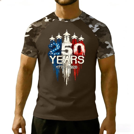 USA 250th Anniversary Men's Patriotic 250 Years 1776-2026 Independence Day Graphic Shirt