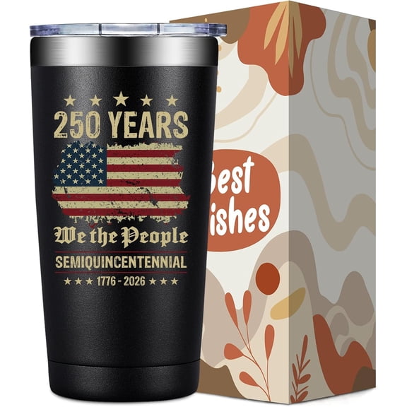 USA 250th Anniversary Merchandise, America 250 Merch Gifts, 20 0z 250 Year United States Independence Day Anniversary Tumbler Cup