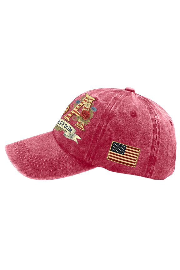 USA 250th Anniversary Merchandise Cap Independence Day American Flag Hat 1776-2026 Adjustable Washed Cap Gift for Veterans History Buffs,Red