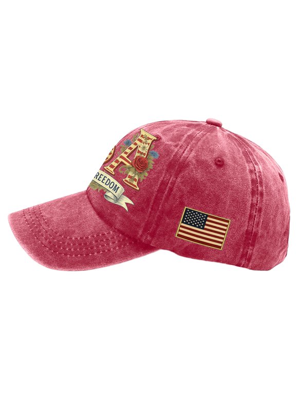 USA 250th Anniversary Merchandise Cap Independence Day American Flag Hat 1776-2026 Adjustable Washed Cap Gift for Veterans History Buffs,Red
