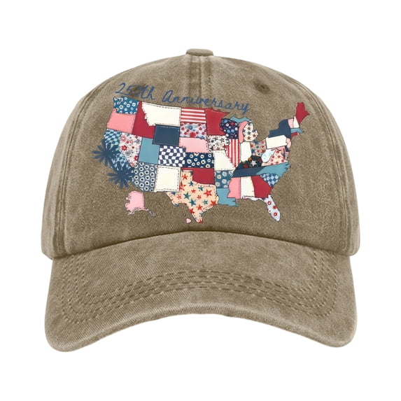 USA 250th Anniversary Merchandise Hat 1776-2026 Independence Day American Flag Cap Distressed Denim Adjustable Cap Patriotic Gift for Men Patriots,Khaki