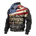 thumbnail image 1 of USA 250th Anniversary Merchandise, Mens Patriotic Sweatshirt Full Zip Casual Jacket American Flag Print Hoodie 4th of July Outfits, 1 of 3