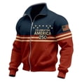 thumbnail image 1 of USA 250th Anniversary Merchandise, Mens Patriotic Sweatshirt Full Zip Casual Jacket American Flag Print Hoodie 4th of July Outfits, 1 of 2
