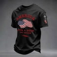 thumbnail image 1 of USA 250th Anniversary Merchandise Mens Short Sleeve Crewneck Patriotic Tee Plus Size Loose Fit Summer Commemorative Black L, 1 of 3