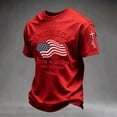 thumbnail image 1 of USA 250th Anniversary Merchandise Mens Short Sleeve Crewneck Patriotic Tee Plus Size Loose Fit Summer Commemorative Red XXL, 1 of 3