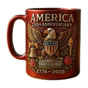 USA 250th Anniversary Mugs, 11oz/325ml Military Theme Eagle Design Ceramic Commemorative Coffee Mug, Patriotic Large Capacity Heat-Resistant Coffee Cup for Dad,Men,Graduation,Retirement Gifts
