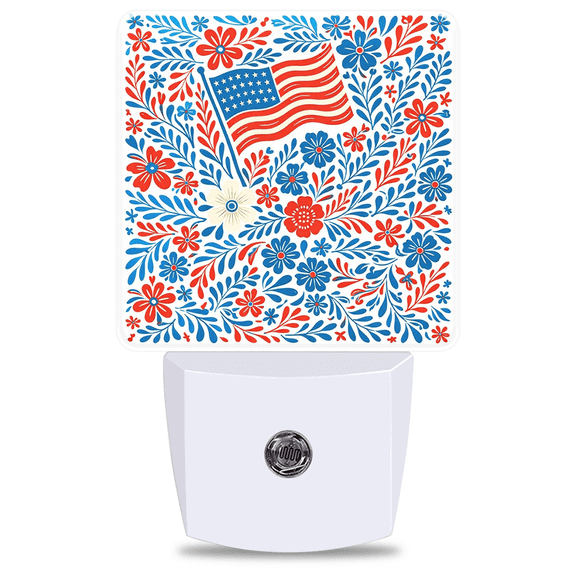 USA 250th Anniversary Night Light, Plug into Wall with Dusk to Dawn Light Sensors, Patriotic Decorative Festive Gifts Lighting, Warm Nightlights for Bedroom, Bathroom, Hallway, Kitchen