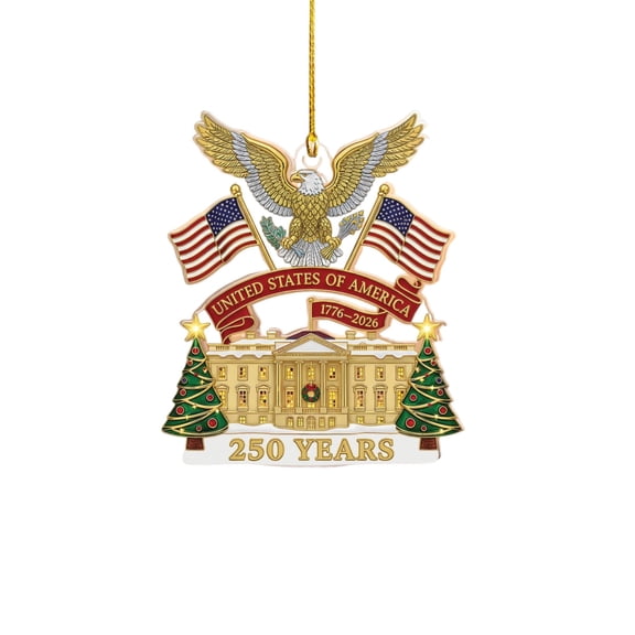 USA 250th Anniversary Ornament, Hanging Ornaments Decor with 250 Years for Christmas Tree, Holidays Gift