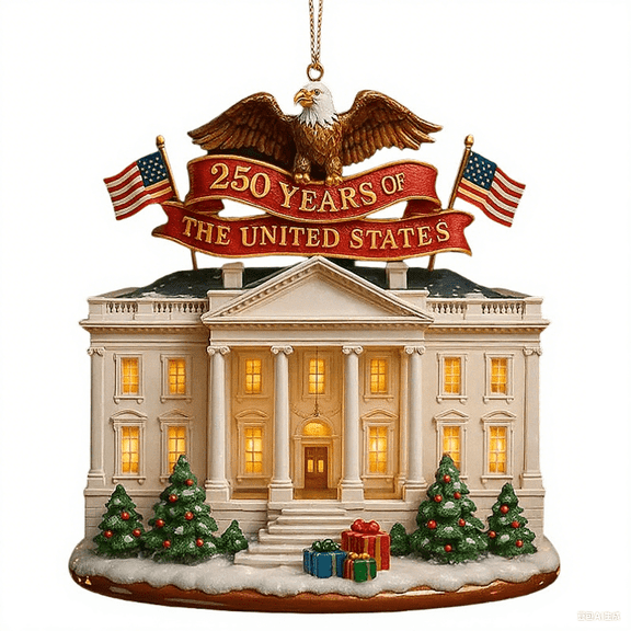 USA 250th Anniversary Ornaments 2D Acrylic Patriot Memorial Ornament Unique 250 Years of The United States Commemorative Hanging Decor for Christmas Tree 2026 Independence Day Hanging Ornaments (A)