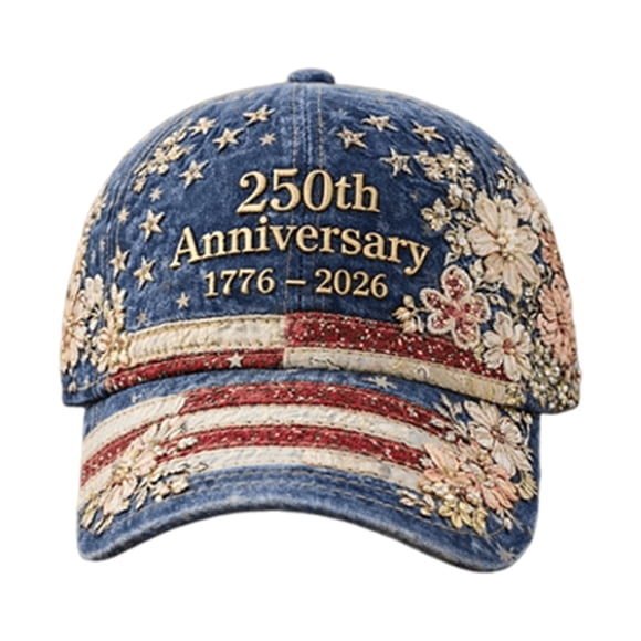 USA 250th Anniversary Patriotic Baseball Cap, Commemorative One Nation Under God Print Adjustable Hat for Men Women
