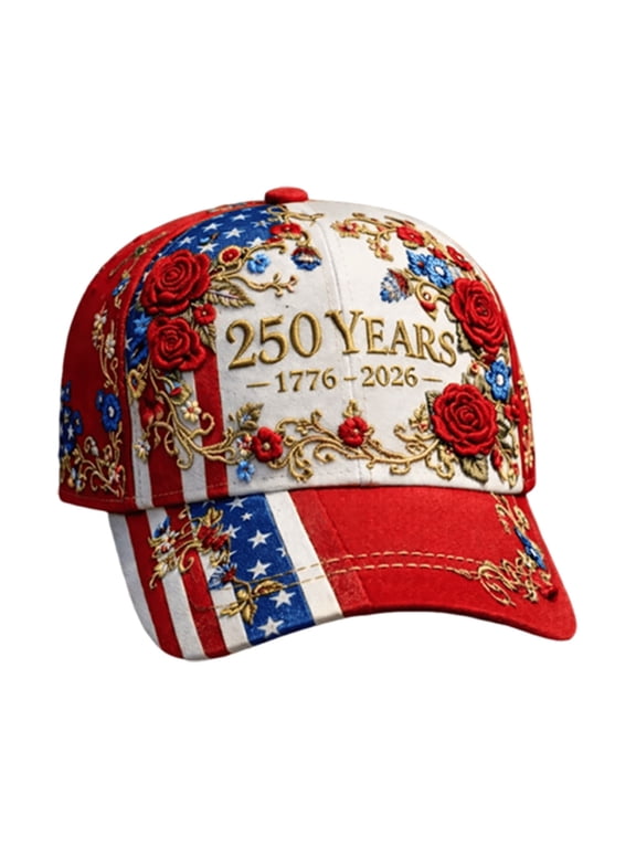 USA 250th Anniversary Patriotic Baseball Cap, Commemorative One Nation Under God Print Adjustable Hat for Men Women